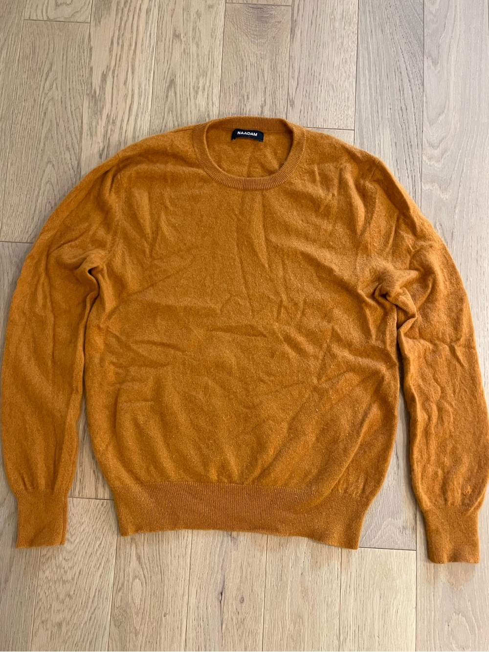 Naadam 100% Cashmere Crewneck Sweater Mustard Yellow Size Medium